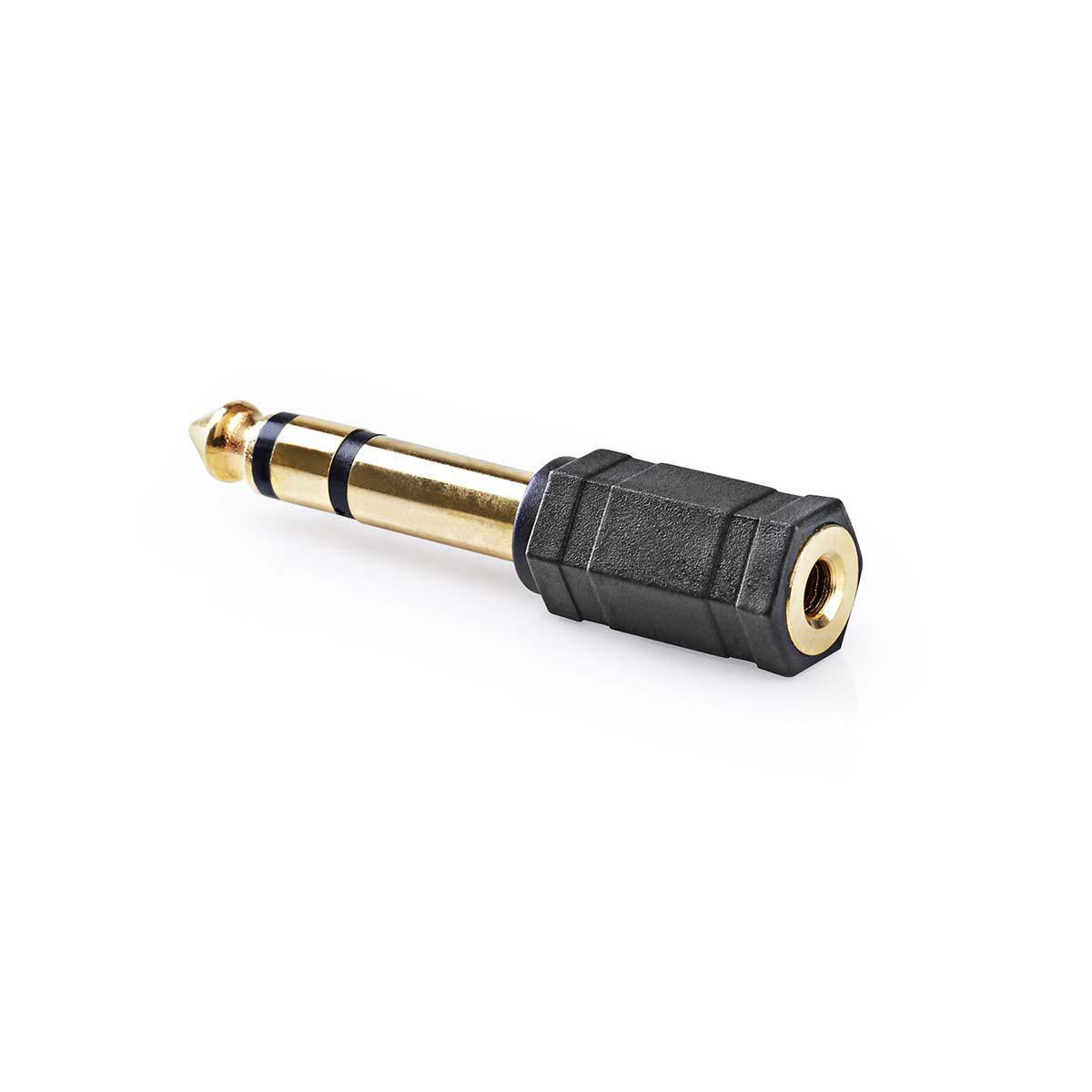 Stereo-Audio-Adapter | 6.35 mm Stecker | 3.5 mm Buchse | Vergoldet | Gerade | ABS | Schwarz | 10 Stück | Plastikbeutel