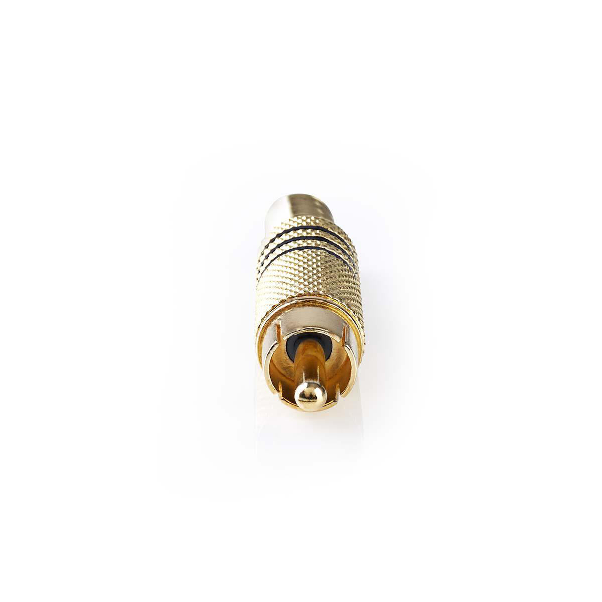 RCA-Anschluss | Gerade | Stecker | Vergoldet | Lot | Kabeleingangsdurchmesser: 7.0 mm | Metall | Gold / Schwarz | 10 Stück | Plastikbeutel