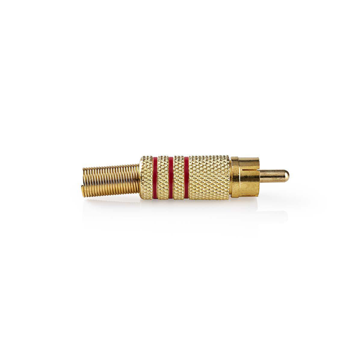 RCA-Anschluss | Gerade | Stecker | Vergoldet | Lot | Kabeleingangsdurchmesser: 7.0 mm | Metall | Gold / Red | 10 Stück | Umschlag