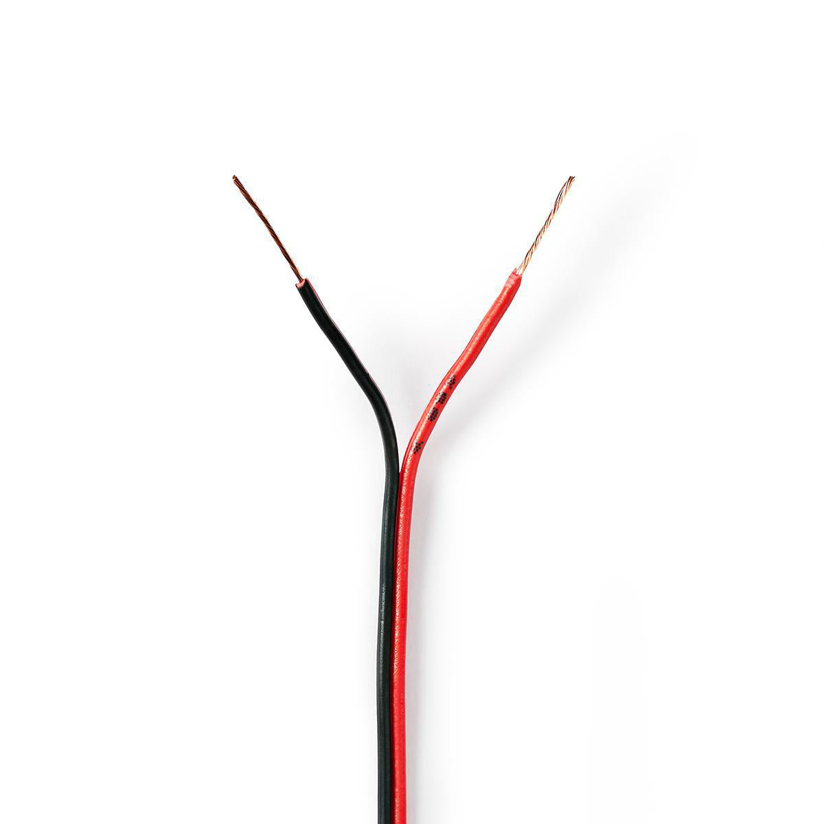 Lautsprecherkabel | 2x 0.35 mm² | CCA | 100.0 m | Rund | PVC | Red / Schwarz | Eingewickelt
