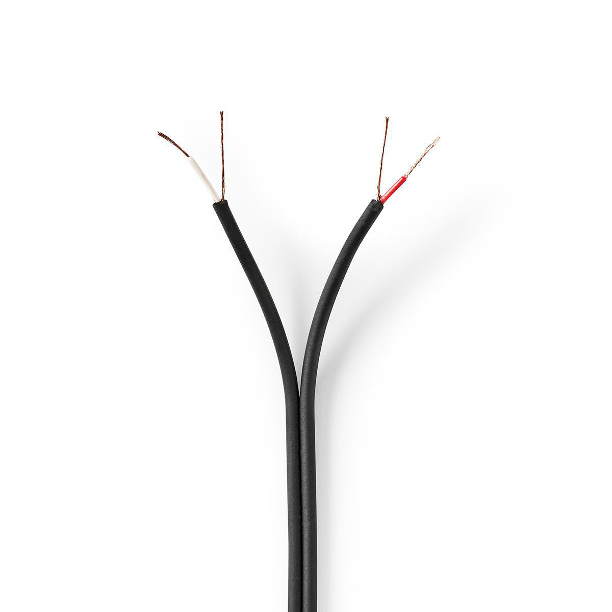 Audio Kabel | 2x 0.12 mm² | CCA | 100.0 m | Rund | PVC | Schwarz | Eingewickelt