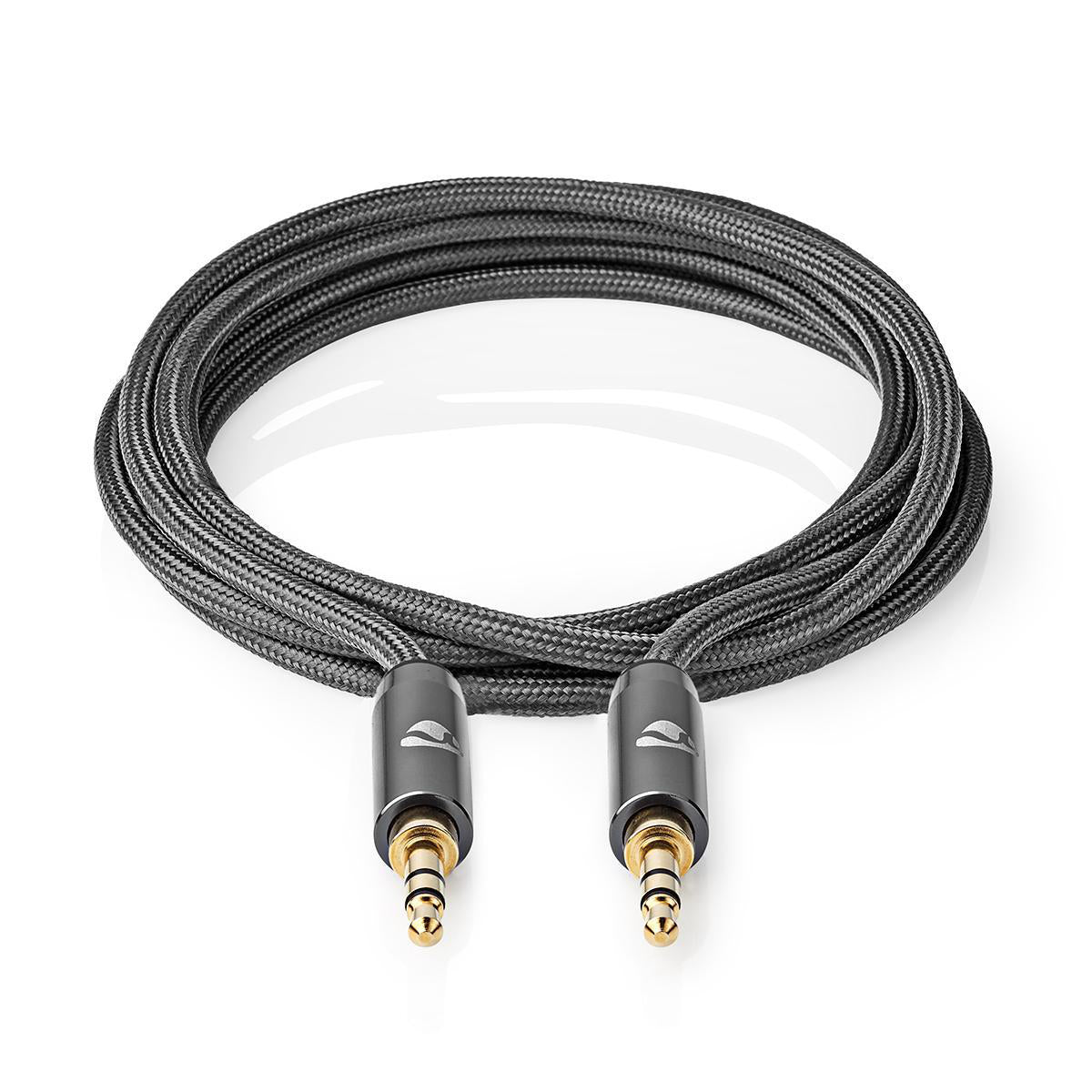 Stereo-Audiokabel | 3.5 mm Stecker | 3.5 mm Stecker | Vergoldet | 1.00 m | Rund | Anthrazit / Gun Metal Grau | Verpackung mit Sichtfenster