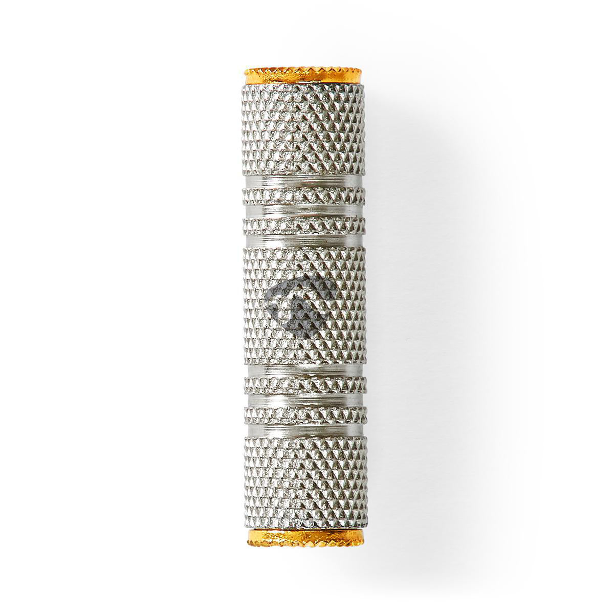 Stereo-Audio-Adapter | 3.5 mm Buchse | 3.5 mm Buchse | Vergoldet | Gerade | Aluminium | Gold / Metall | 1 Stück | Verpackung mit Sichtfenster