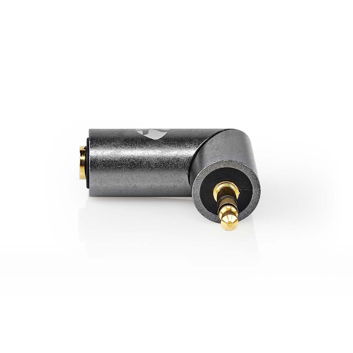 Stereo-Audio-Adapter | 3.5 mm Stecker | 3.5 mm Buchse | Vergoldet | Gerade | Metall | Gold / Gun Metal Grau | 1 Stück | Verpackung mit Sichtfenster