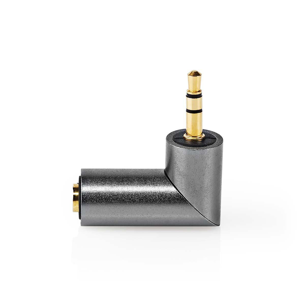 Stereo-Audio-Adapter | 3.5 mm Stecker | 3.5 mm Buchse | Vergoldet | Gerade | Metall | Gold / Gun Metal Grau | 1 Stück | Verpackung mit Sichtfenster