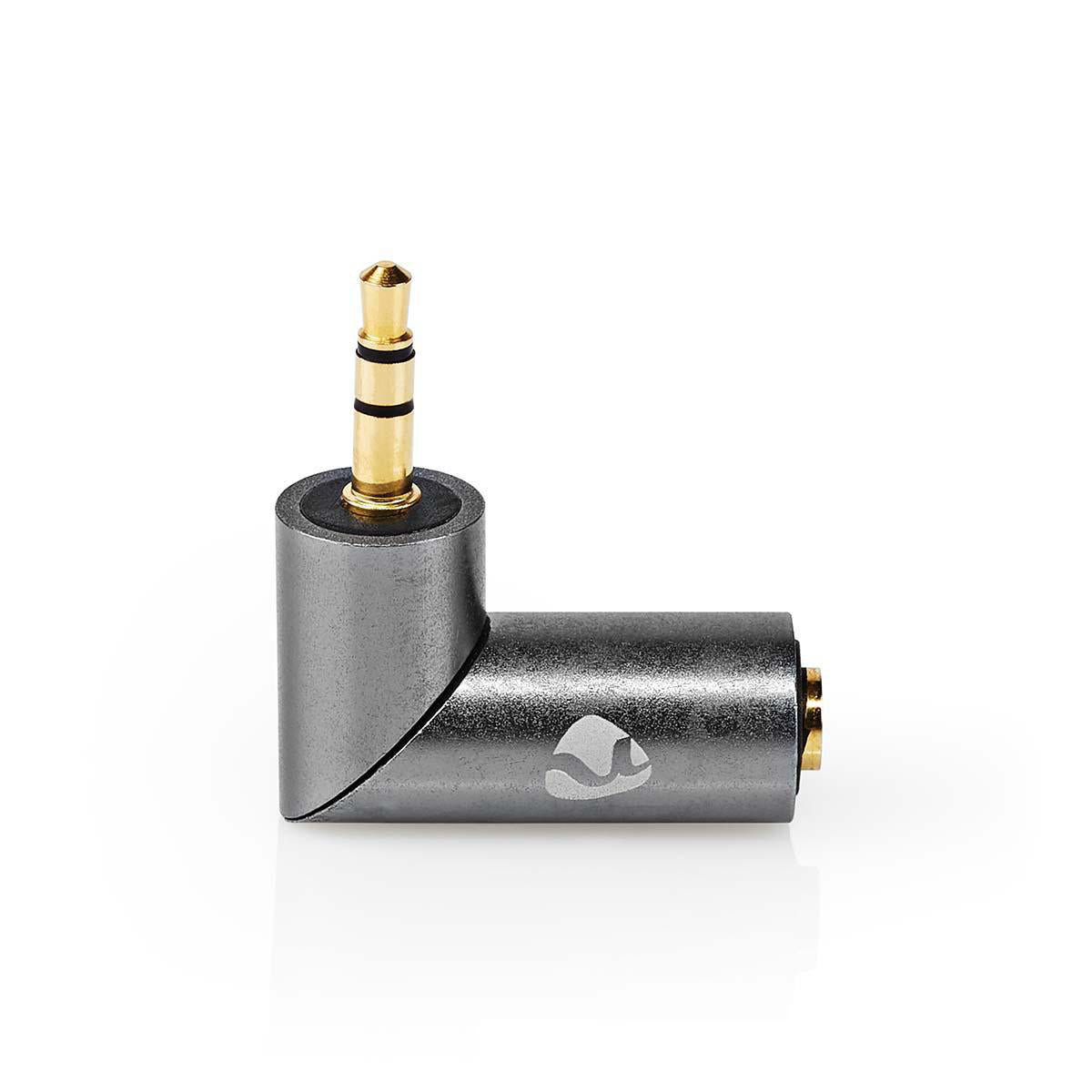 Stereo-Audio-Adapter | 3.5 mm Stecker | 3.5 mm Buchse | Vergoldet | Gerade | Metall | Gold / Gun Metal Grau | 1 Stück | Verpackung mit Sichtfenster