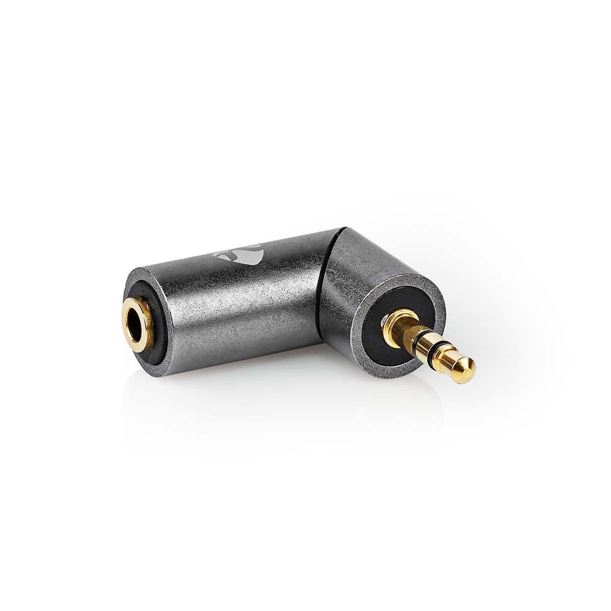 Stereo-Audio-Adapter | 3.5 mm Stecker | 3.5 mm Buchse | Vergoldet | Gerade | Metall | Gold / Gun Metal Grau | 1 Stück | Verpackung mit Sichtfenster