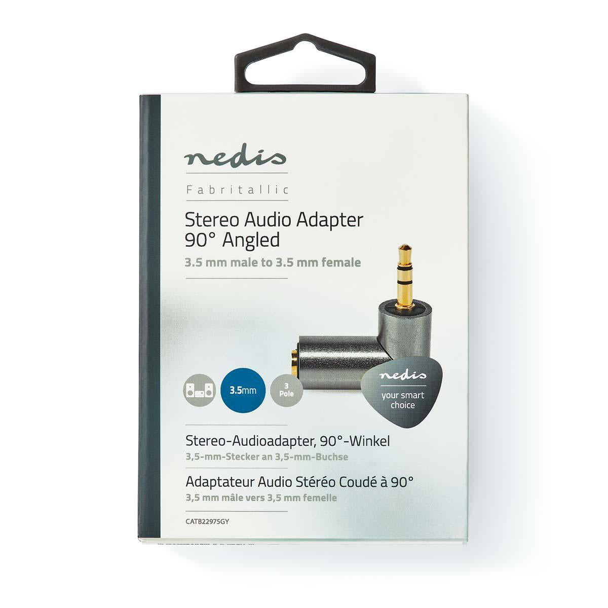 Stereo-Audio-Adapter | 3.5 mm Stecker | 3.5 mm Buchse | Vergoldet | Gerade | Metall | Gold / Gun Metal Grau | 1 Stück | Verpackung mit Sichtfenster