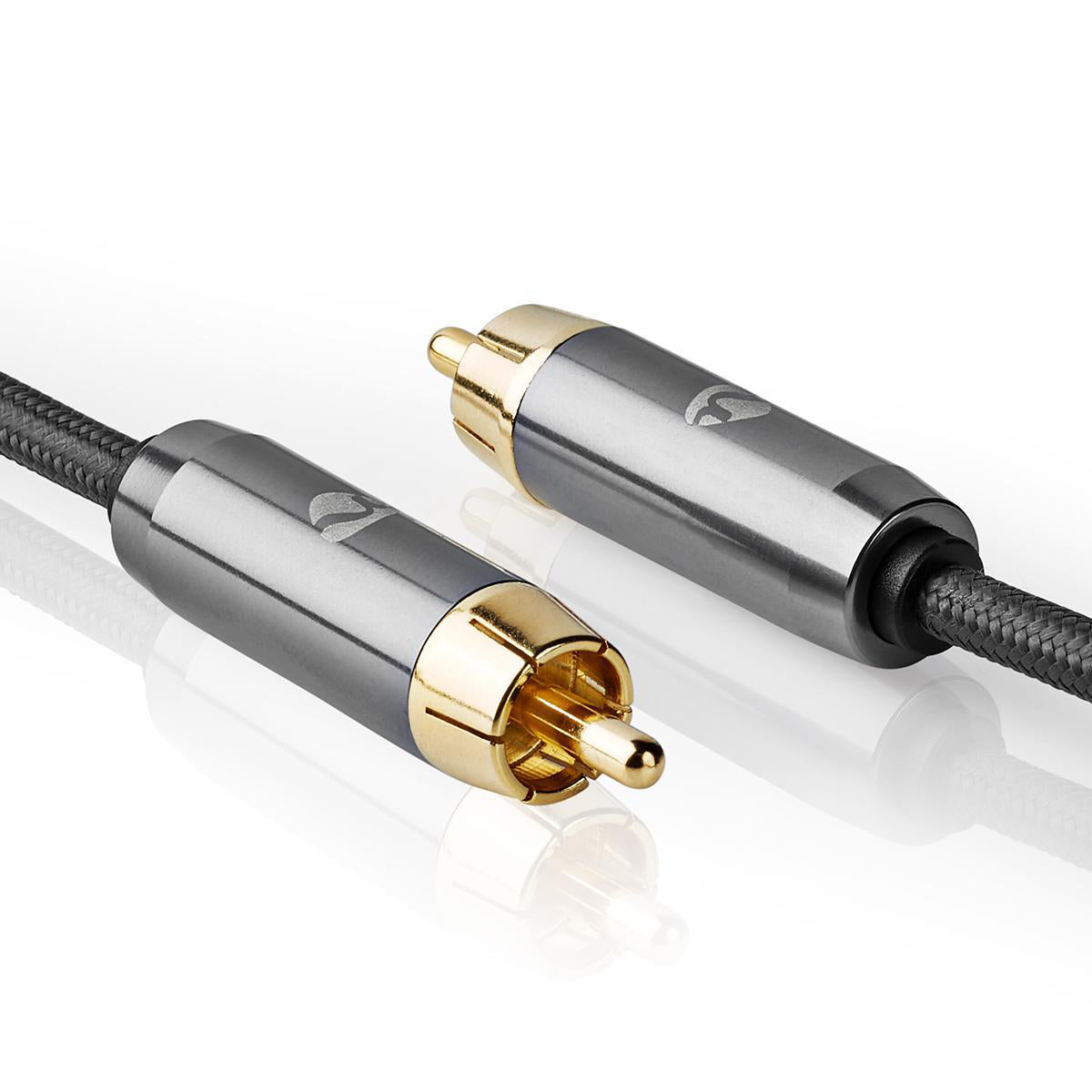 Subwoofer Kabel | RCA | RCA | Vergoldet | 3.00 m | Rund | 4.5 mm | Anthrazit / Gun Metal Grau | Aussenverpackung