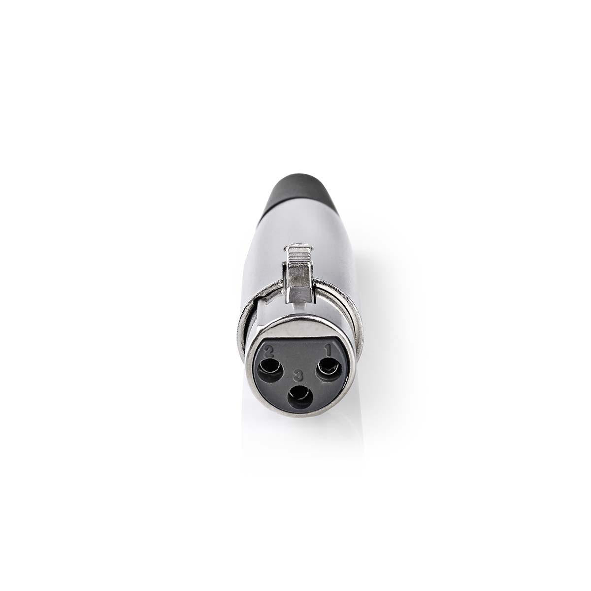 XLR-Anschluss | Gerade | Buchse | Vernickelt | Lötung | Kabeleingangsdurchmesser: 7.0 mm | Metall | Silber | 25 Stück | Plastikbeutel