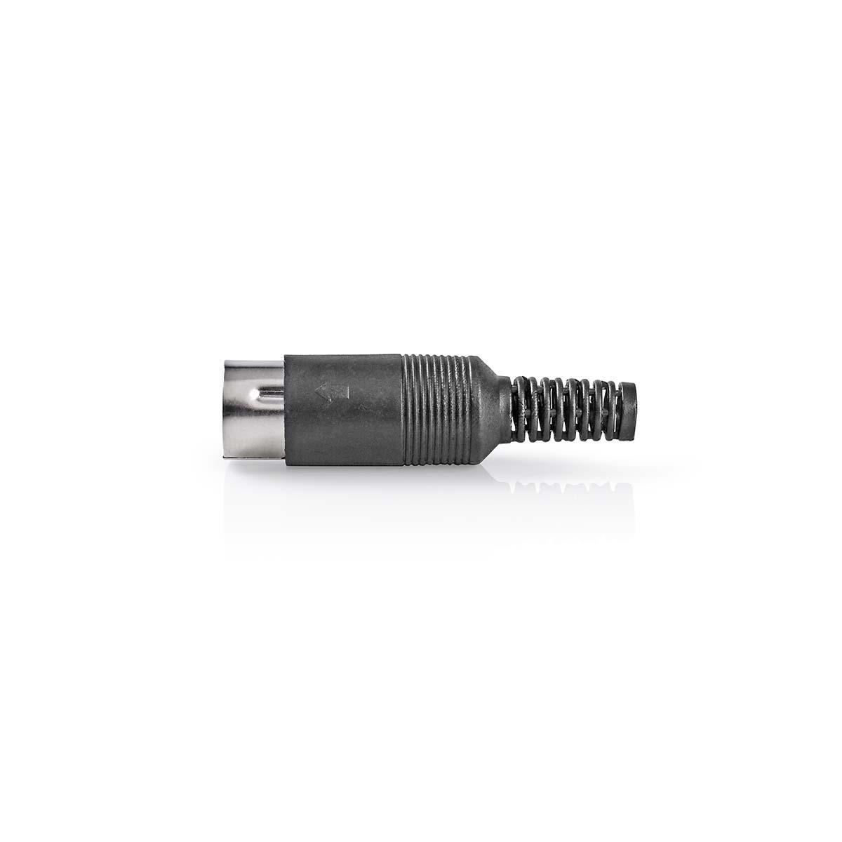DIN-Stecker | Gerade | Stecker | Vernickelt | Twist-on | Kabeleingangsdurchmesser: 6.0 mm | PVC | Schwarz | 25 Stück | Plastikbeutel
