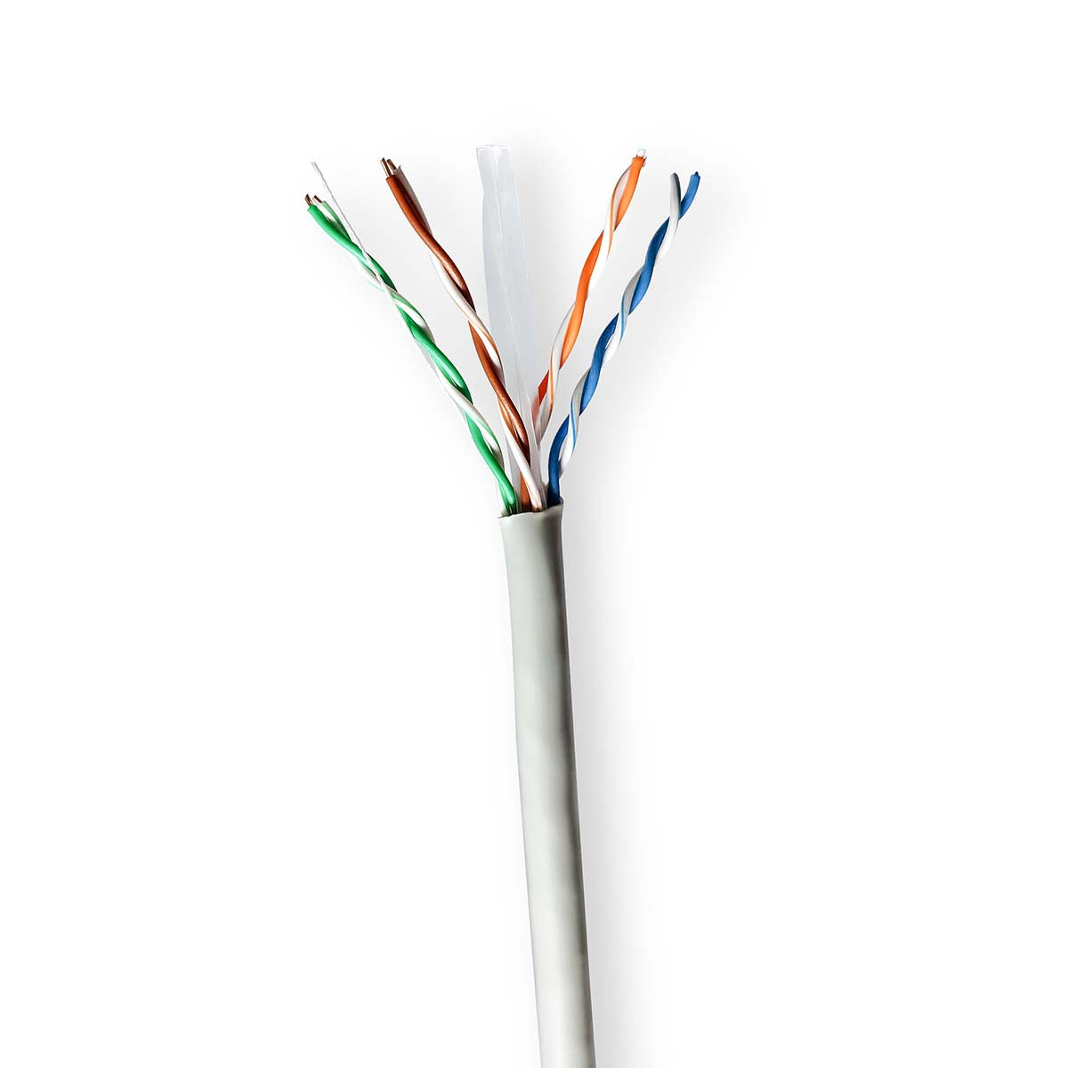 Netzwerk-Kabel Rollen | CAT6 | Litzenleitung | U/UTP | CCA | 100.0 m | Innenbereich | Rund | PVC | Grau | Kartonverpackung