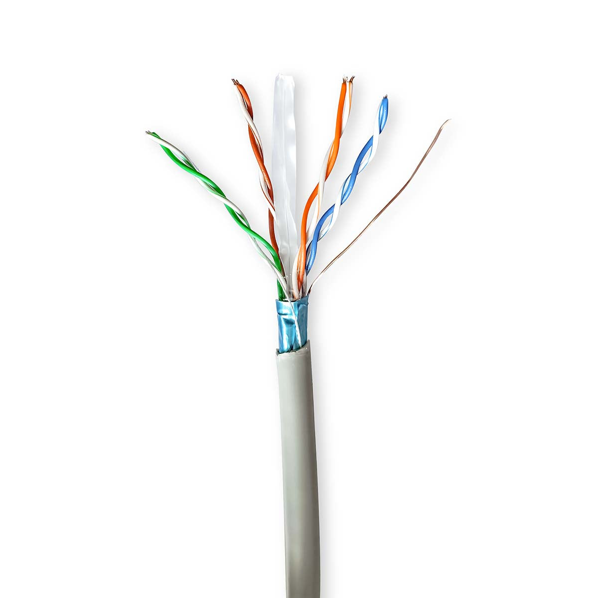 Netzwerk-Kabel Rollen | CAT6 | Litzenleitung | F/UTP | CCA | 100.0 m | Innenbereich | Rund | PVC | Grau | Kartonverpackung