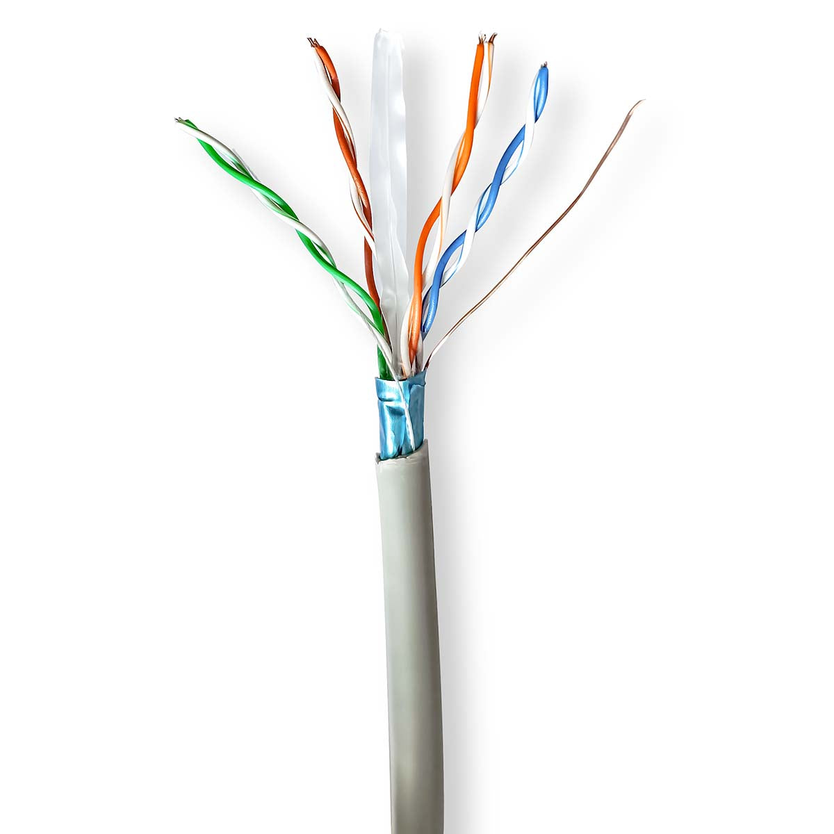 Netzwerk-Kabel Rollen | CAT6 | Litzenleitung | F/UTP | CCA | 305.0 m | Innenbereich | Rund | PVC | Grau | Kartonverpackung