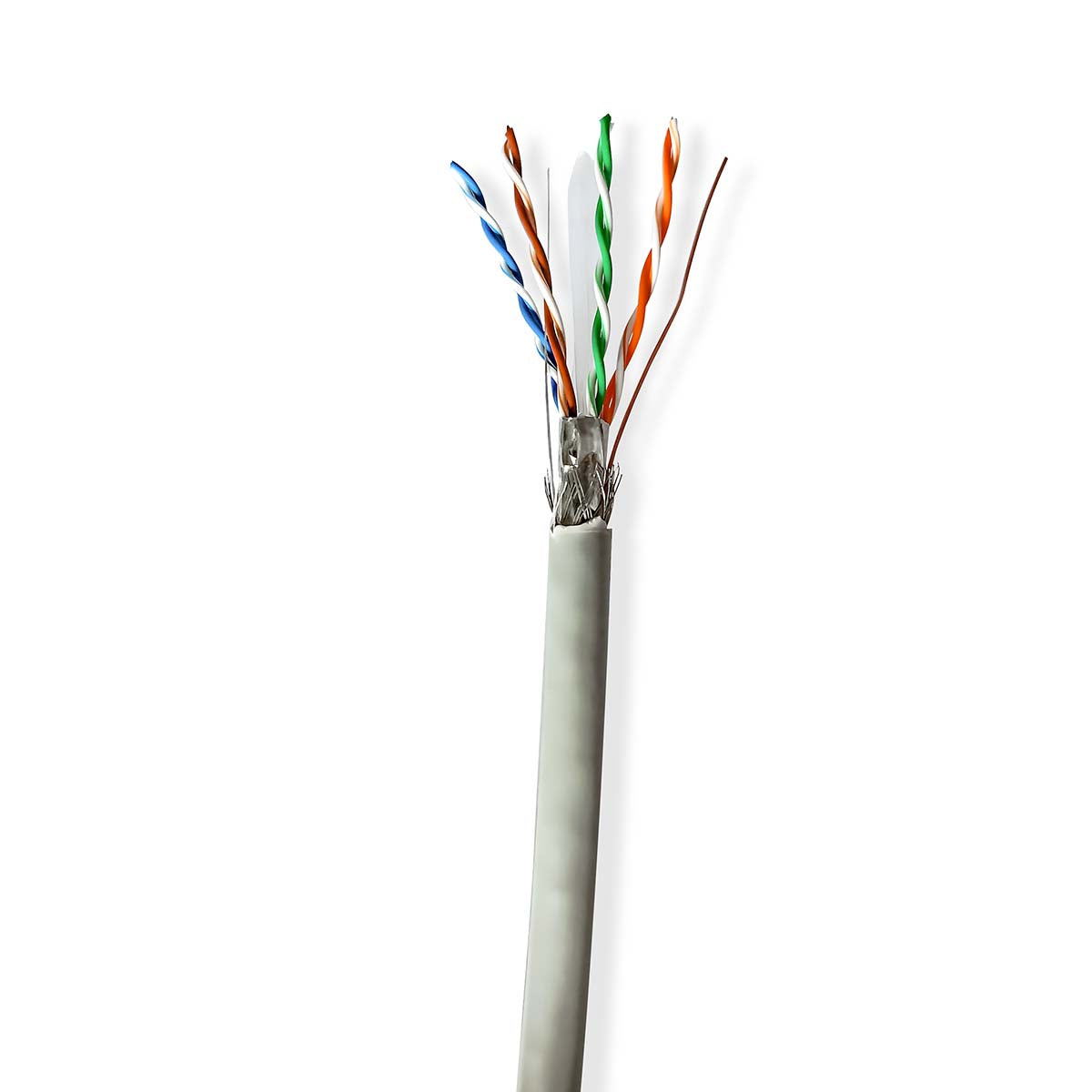 Netzwerk-Kabel Rollen | CAT6 | Solid | S/FTP | CCA | 305.0 m | Innenbereich | Rund | PVC | Grau | Pull Box - ausziehbar