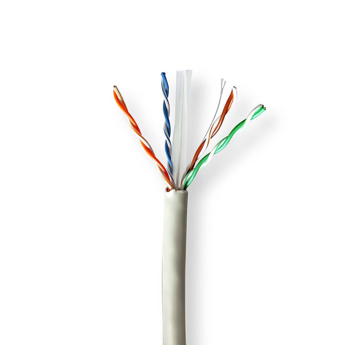 Netzwerk-Kabel Rollen | CAT6 | Solid | U/UTP | Reines Kupfer | 100.0 m | Innenbereich | Rund | LSZH | Grau | Kartonverpackung