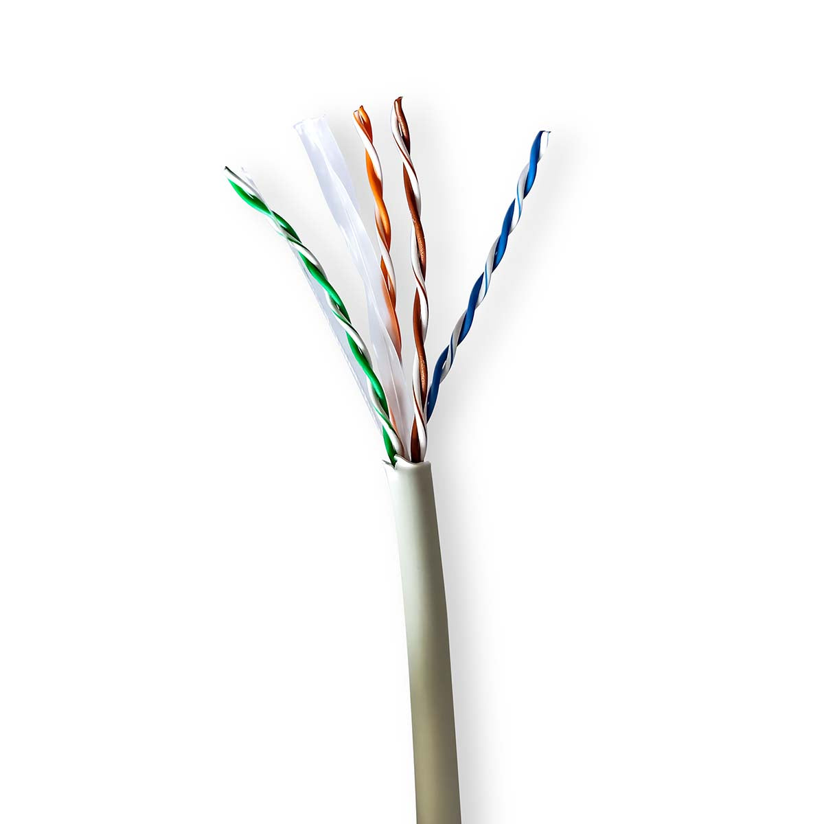 Netzwerk-Kabel Rollen | CAT6 | Litzenleitung | U/UTP | Reines Kupfer | 100.0 m | Innenbereich | Rund | LSZH | Grau | Kartonverpackung