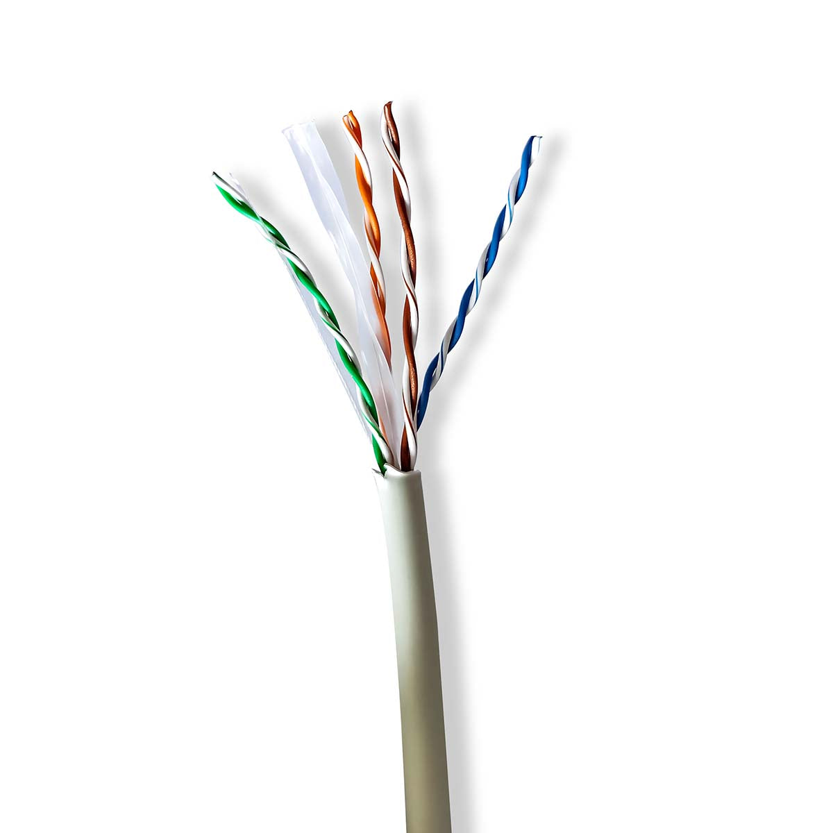 Netzwerk-Kabel Rollen | CAT6 | Litzenleitung | U/UTP | Reines Kupfer | 305.0 m | Innenbereich | Rund | LSZH | Grau | Kartonverpackung