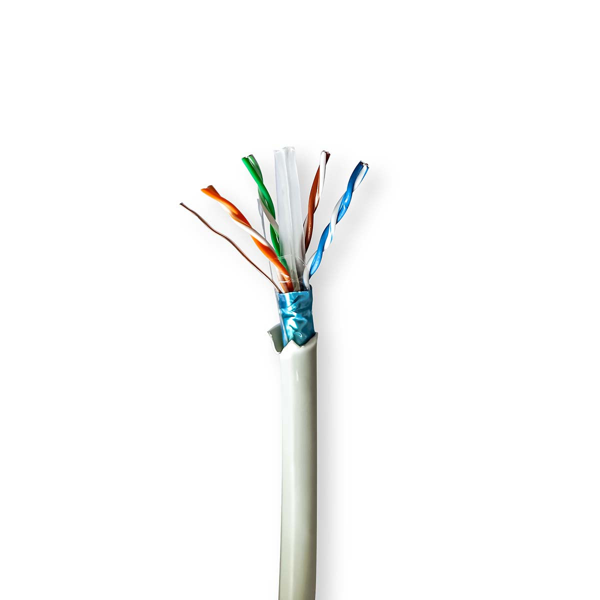 Netzwerk-Kabel Rollen | CAT6 | Solid | F/UTP | Reines Kupfer | 100.0 m | Innenbereich | Rund | LSZH | Grau | Kartonverpackung