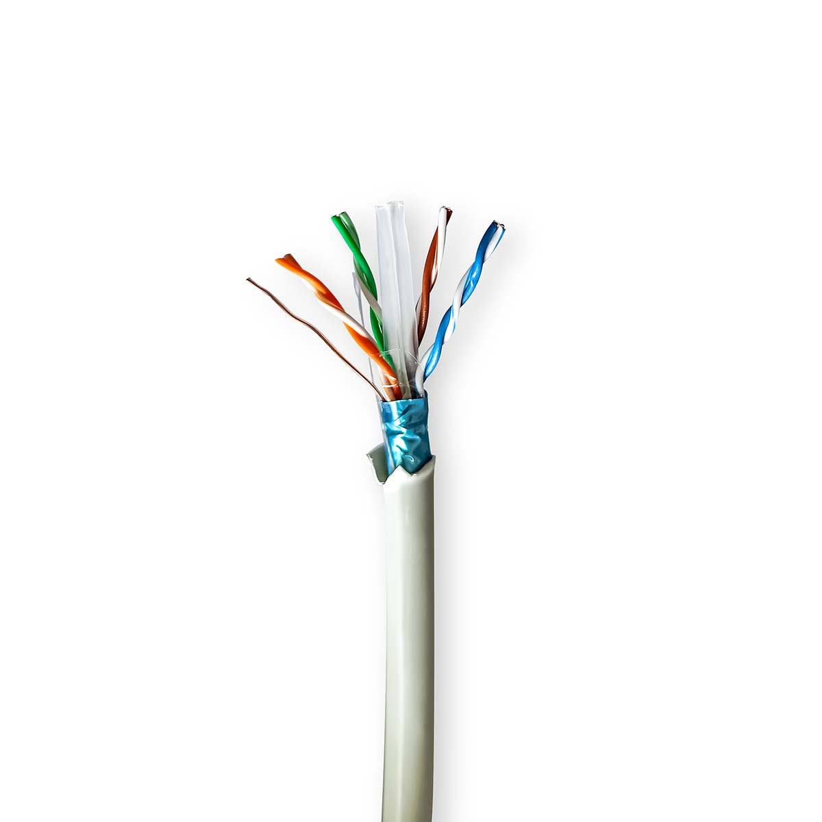 Netzwerk-Kabel Rollen | CAT6 | Litzenleitung | F/UTP | Reines Kupfer | 100.0 m | Innenbereich | Rund | LSZH | Grau | Kartonverpackung