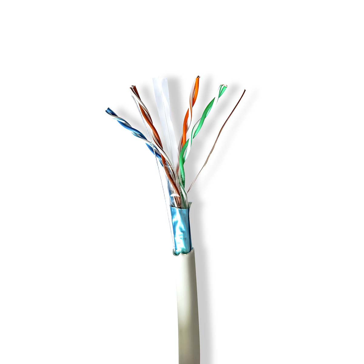 Netzwerk-Kabel Rollen | CAT6 | Litzenleitung | F/UTP | Reines Kupfer | 305.0 m | Innenbereich | Rund | LSZH | Grau | Kartonverpackung