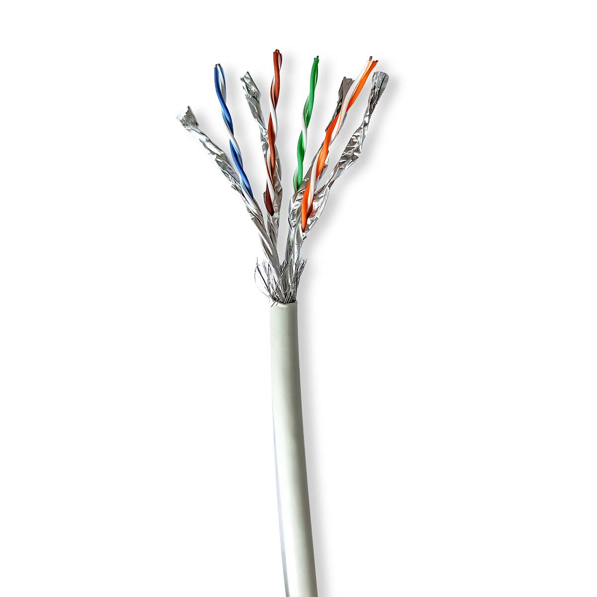 Netzwerk-Kabel Rollen | CAT7 | Solid | S/FTP | Reines Kupfer | 50.0 m | Innenbereich | Rund | LSZH | Grau | Kartonverpackung