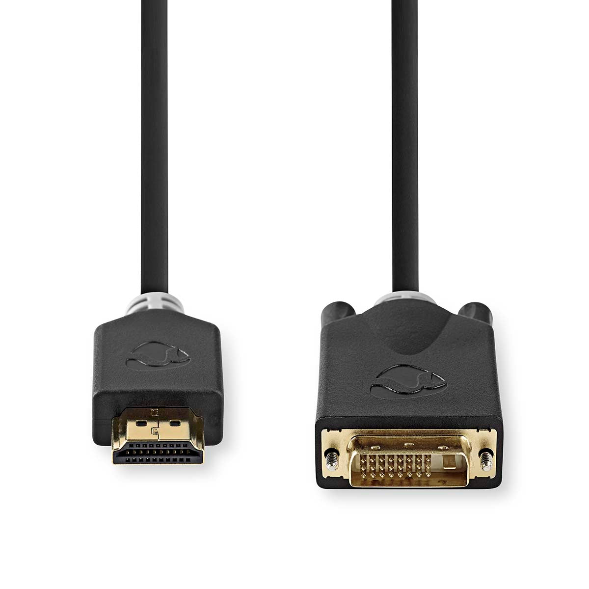 HDMI™ -Kabel | HDMI™ Stecker | DVI-D 24+1-Pin Stecker | 1080p | Vergoldet | 2.00 m | Gerade | PVC | Anthrazit | Verpackung mit Sichtfenster und Eurolochung