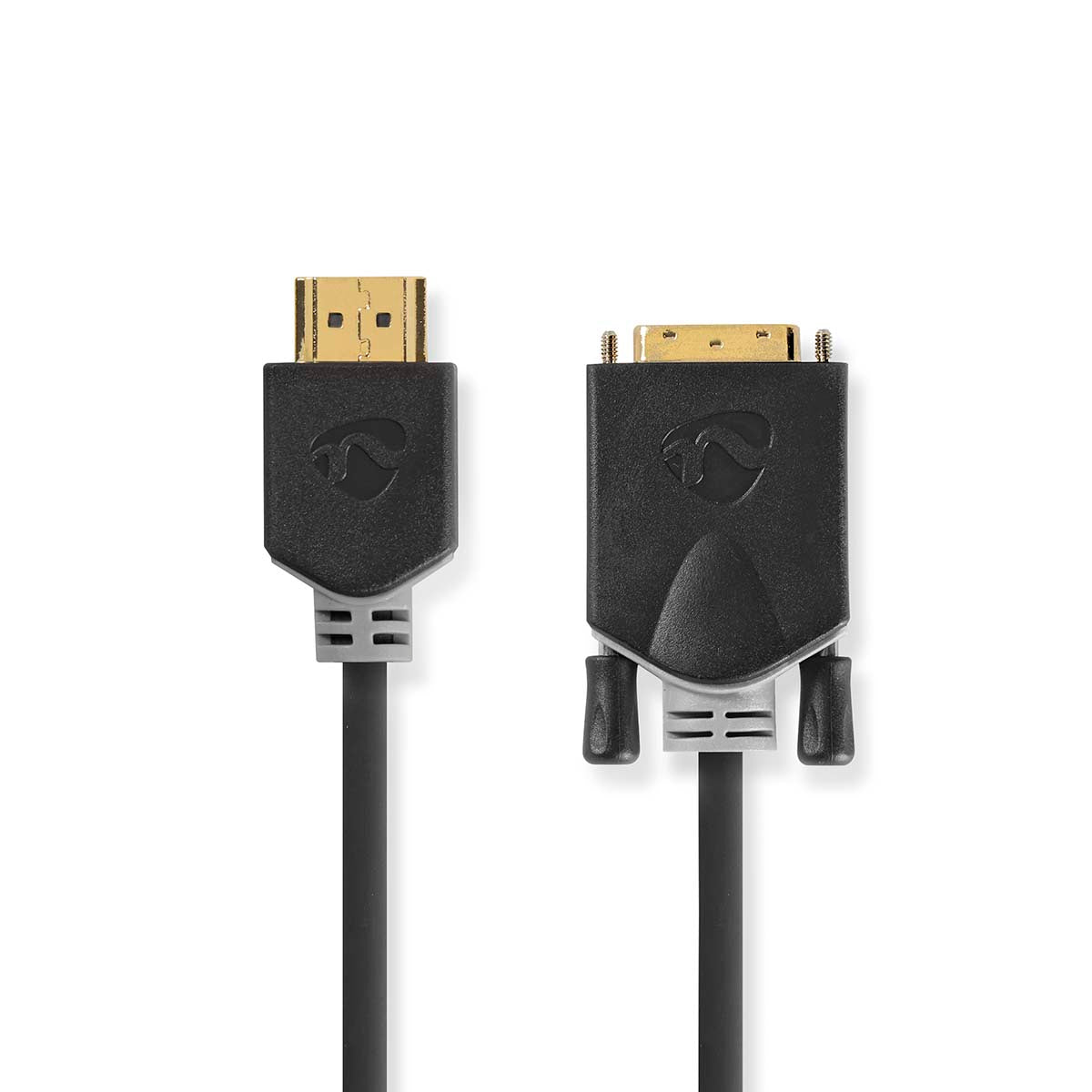 HDMI™ -Kabel | HDMI™ Stecker | DVI-D 24+1-Pin Stecker | 1080p | Vergoldet | 2.00 m | Gerade | PVC | Anthrazit | Verpackung mit Sichtfenster und Eurolochung