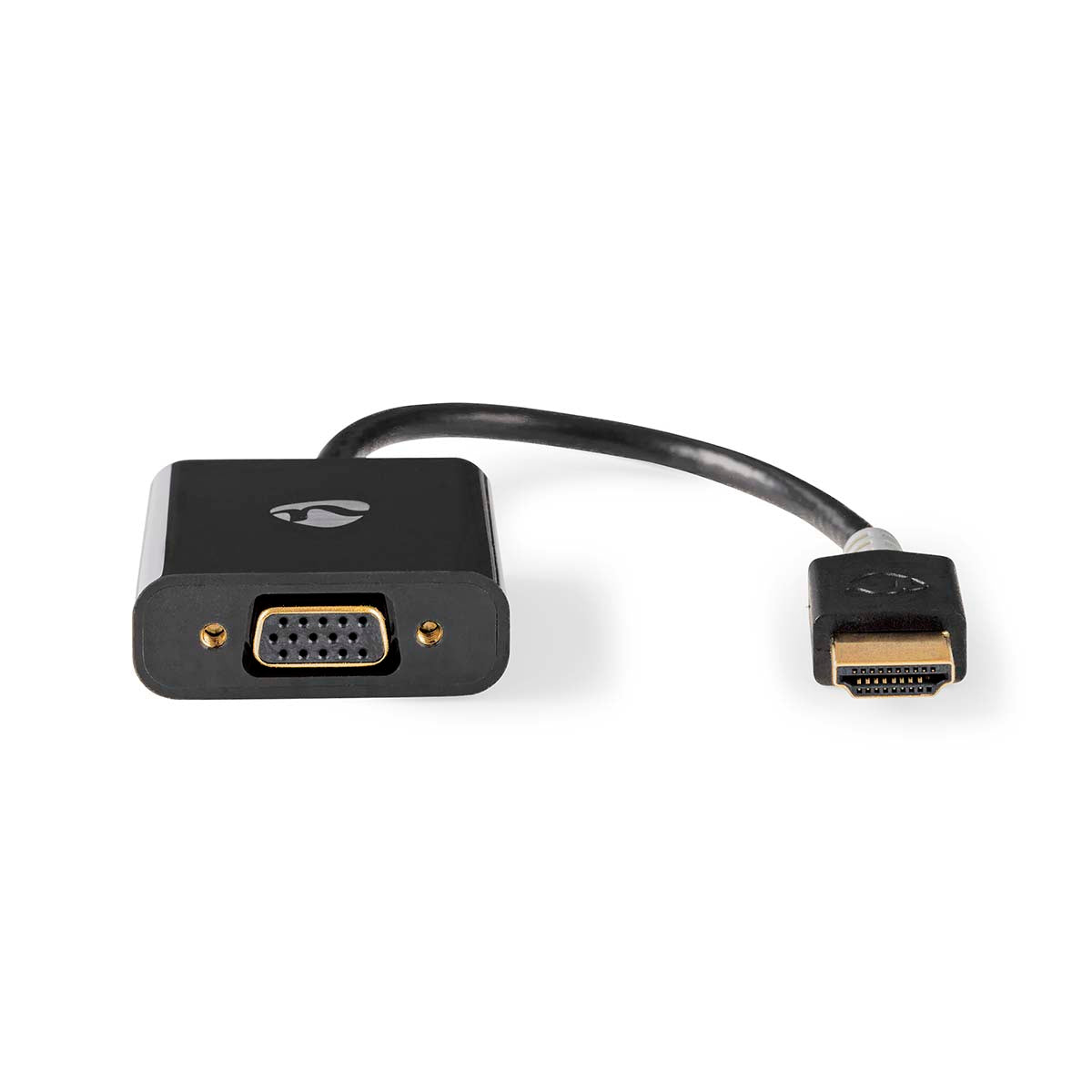 HDMI™ -Kabel | HDMI™ Stecker | VGA Buchse / 3.5 mm Buchse | 1080p | Vergoldet | 0.20 m | Gerade | PVC | Anthrazit | Verpackung mit Sichtfenster und Eurolochung