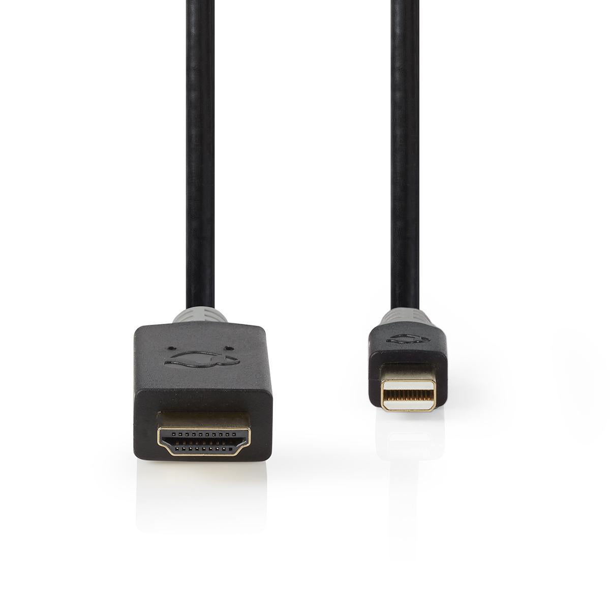 Mini Displayport-Kabel | DisplayPort 1.4 | Mini DisplayPort Stecker | HDMI™ Stecker | 48 Gbps | Vergoldet | 2.00 m | Rund | PVC | Anthrazit | Verpackung mit Sichtfenster