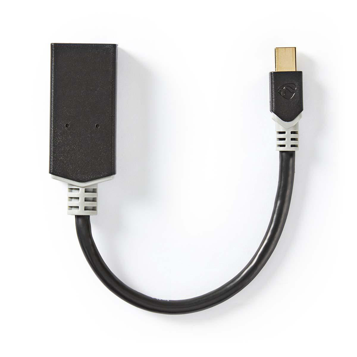 Mini Displayport-Kabel | DisplayPort 1.4 | Mini DisplayPort Stecker | HDMI™ Ausgang | 48 Gbps | Vergoldet | 0.20 m | Rund | PVC | Anthrazit | Verpackung mit Sichtfenster