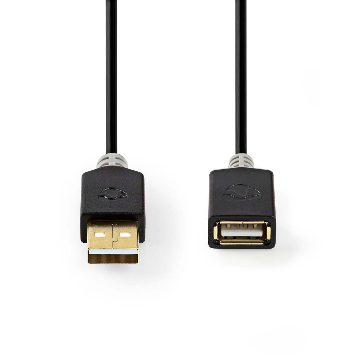 USB-Kabel | USB 2.0 | USB-A Stecker | USB-A Buchse | 480 Mbps | Vergoldet | 2.00 m | Rund | PVC | Anthrazit | Box