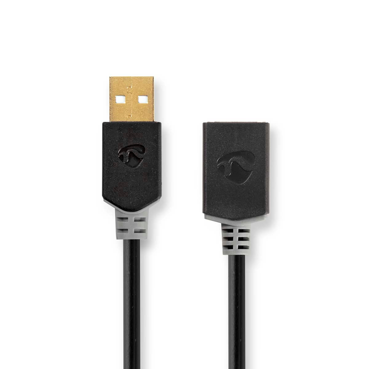 USB-Kabel | USB 2.0 | USB-A Stecker | USB-A Buchse | 480 Mbps | Vergoldet | 2.00 m | Rund | PVC | Anthrazit | Box