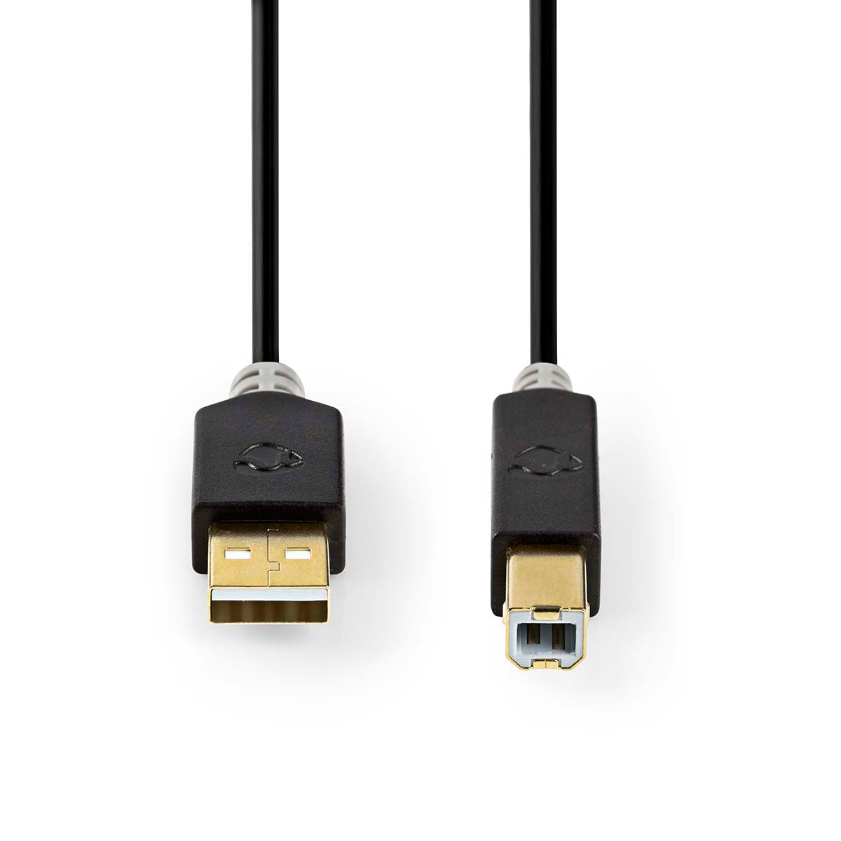 USB-Kabel | USB 2.0 | USB-A Stecker | USB-B Stecker | 480 Mbps | Vergoldet | 1.00 m | Rund | PVC | Anthrazit | Box