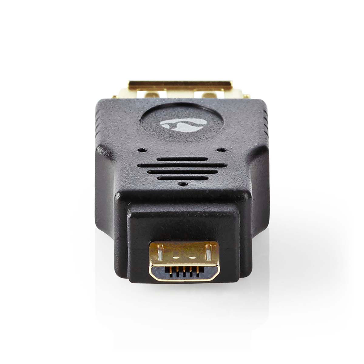 USB Micro-B Adapter | USB 2.0 | USB Micro-B Stecker | USB-A Buchse | 480 Mbps | Vergoldet | PVC | Anthrazit | Box