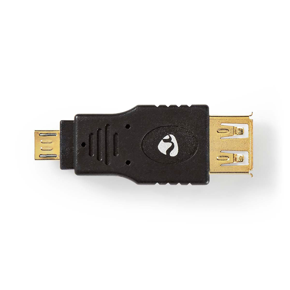 USB Micro-B Adapter | USB 2.0 | USB Micro-B Stecker | USB-A Buchse | 480 Mbps | Vergoldet | PVC | Anthrazit | Box