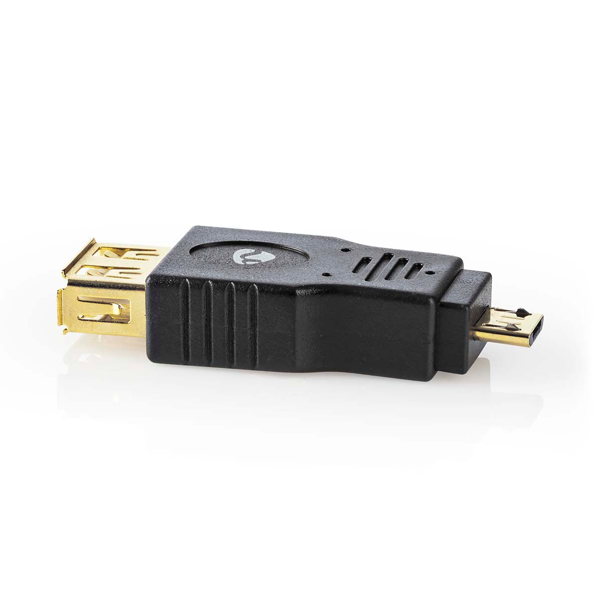 USB Micro-B Adapter | USB 2.0 | USB Micro-B Stecker | USB-A Buchse | 480 Mbps | Vergoldet | PVC | Anthrazit | Box