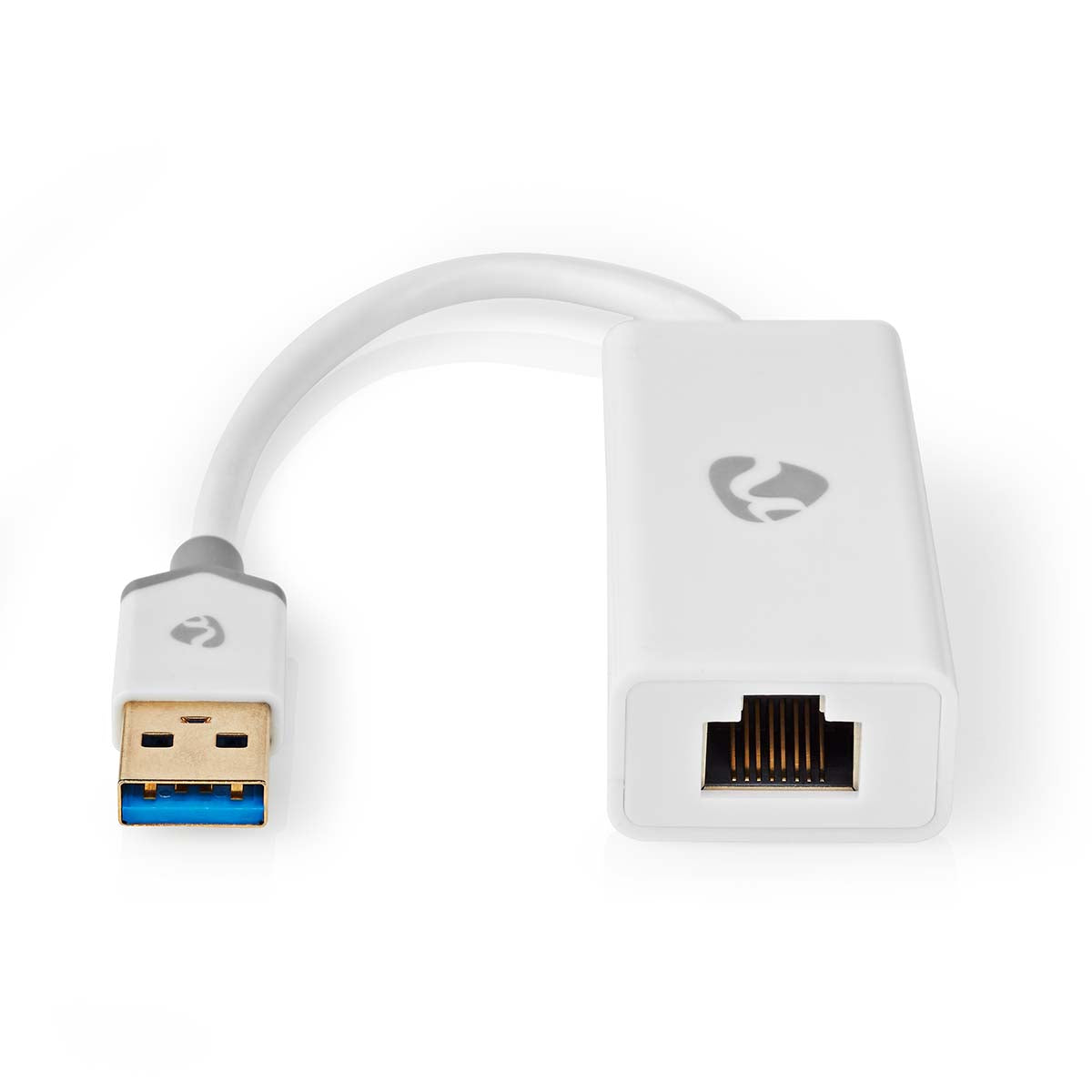 USB-Netzwerkadapter | USB 3.2 Gen 1 | 1 Gbps | USB-A Stecker | RJ45 Buchse | 0.20 m | Rund | Vergoldet | Reines Kupfer | Weiss | Box