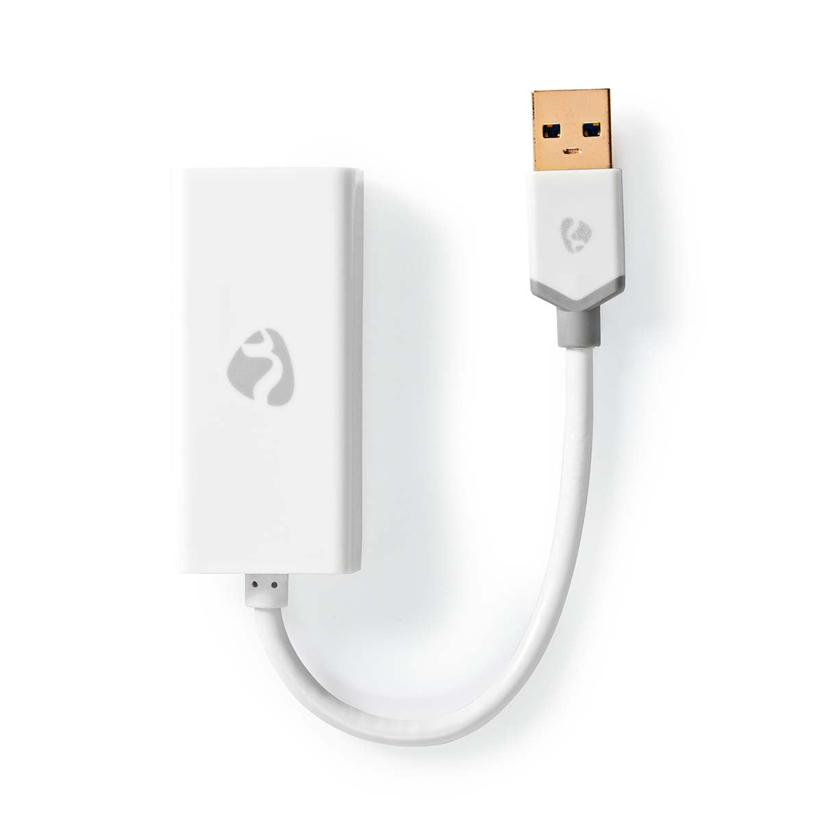 USB-Netzwerkadapter | USB 3.2 Gen 1 | 1 Gbps | USB-A Stecker | RJ45 Buchse | 0.20 m | Rund | Vergoldet | Reines Kupfer | Weiss | Box