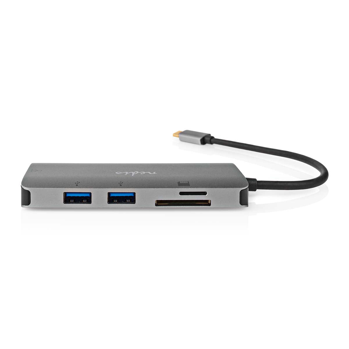 USB Multi-Port-Adapter | USB 3.2 Gen 1 | USB-C™ Stecker | HDMI™ Ausgang / Micro SD / RJ45 Buchse / SD / USB-C™ Buchse / 3x USB-A Buchse | 5 Gbps | 0.20 m | Rund | Vergoldet | PVC | Anthrazit | Box