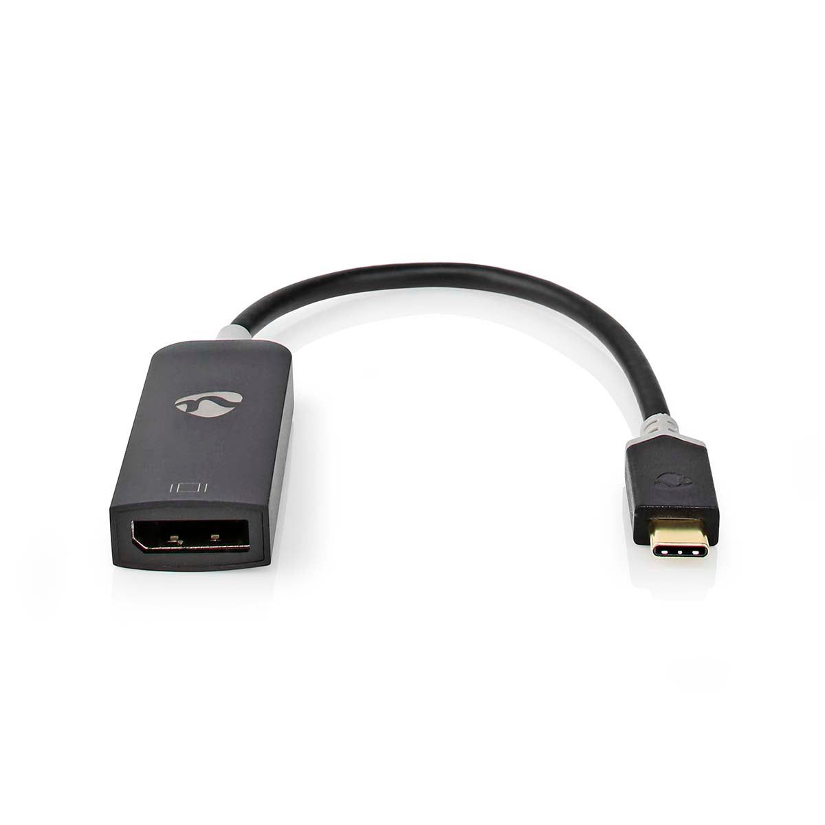 USB-C™ Adapter | USB 3.2 Gen 1 | USB-C™ Stecker | DisplayPort Buchse | 8K@30Hz | 0.20 m | Rund | Vergoldet | PVC | Anthrazit | Verpackung mit Sichtfenster