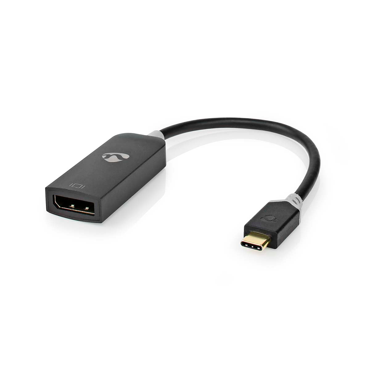 USB-C™ Adapter | USB 3.2 Gen 1 | USB-C™ Stecker | DisplayPort Buchse | 8K@30Hz | 0.20 m | Rund | Vergoldet | PVC | Anthrazit | Verpackung mit Sichtfenster