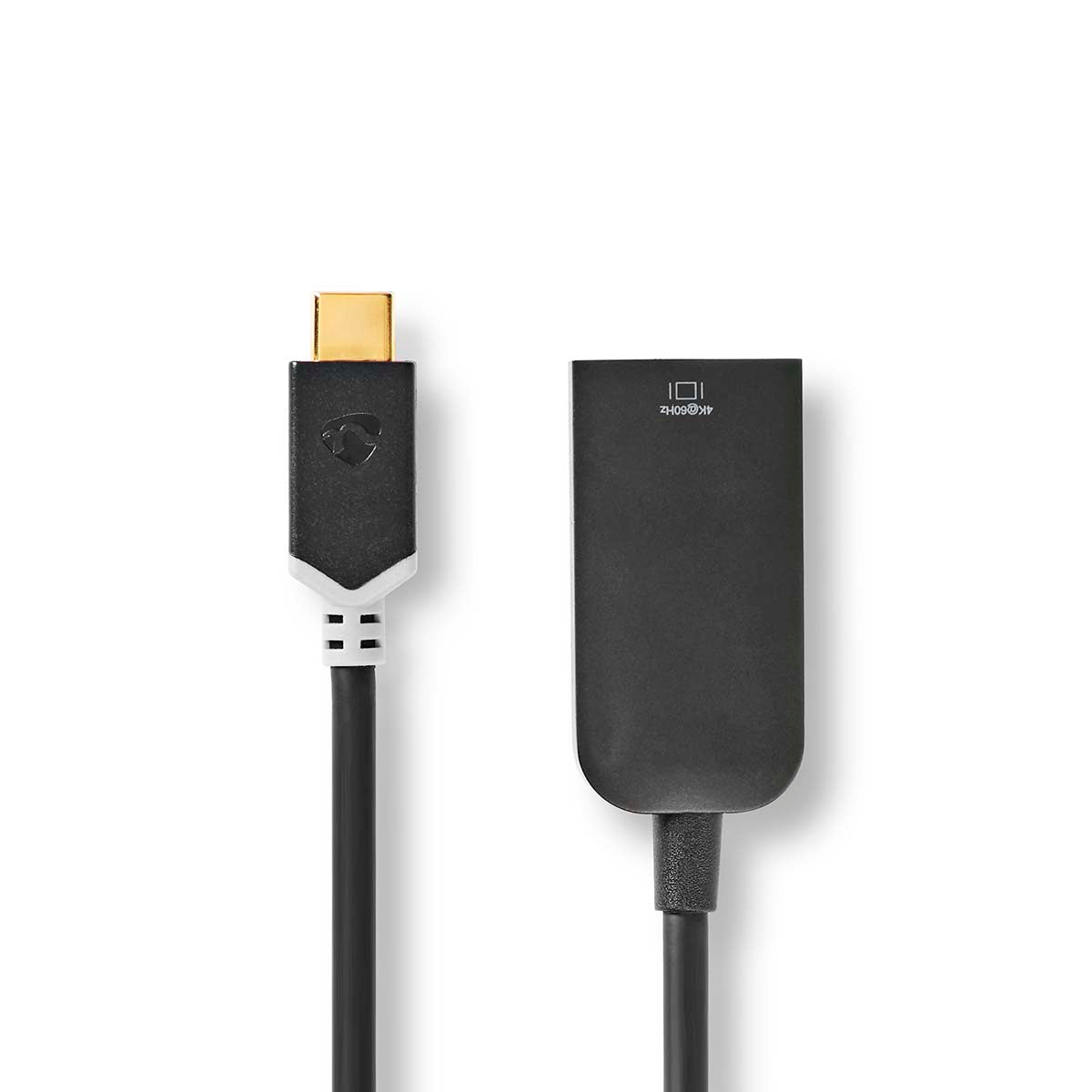 USB-C™ Adapter | USB 3.2 Gen 1 | USB-C™ Stecker | HDMI™ Buchse | 4K@60Hz | 0.20 m | Rund | Vergoldet | PVC | Anthrazit | Verpackung mit Sichtfenster und Eurolochung