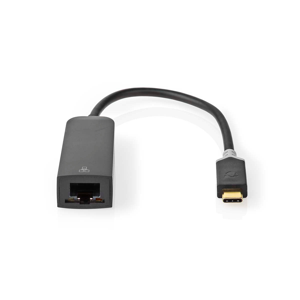 USB-Netzwerkadapter | USB 3.2 Gen 1 | 1000 Mbps | USB-C™ Stecker | RJ45 Buchse | 0.20 m | Rund | Vergoldet | Verzinntes Kupfer | Anthrazit | Box