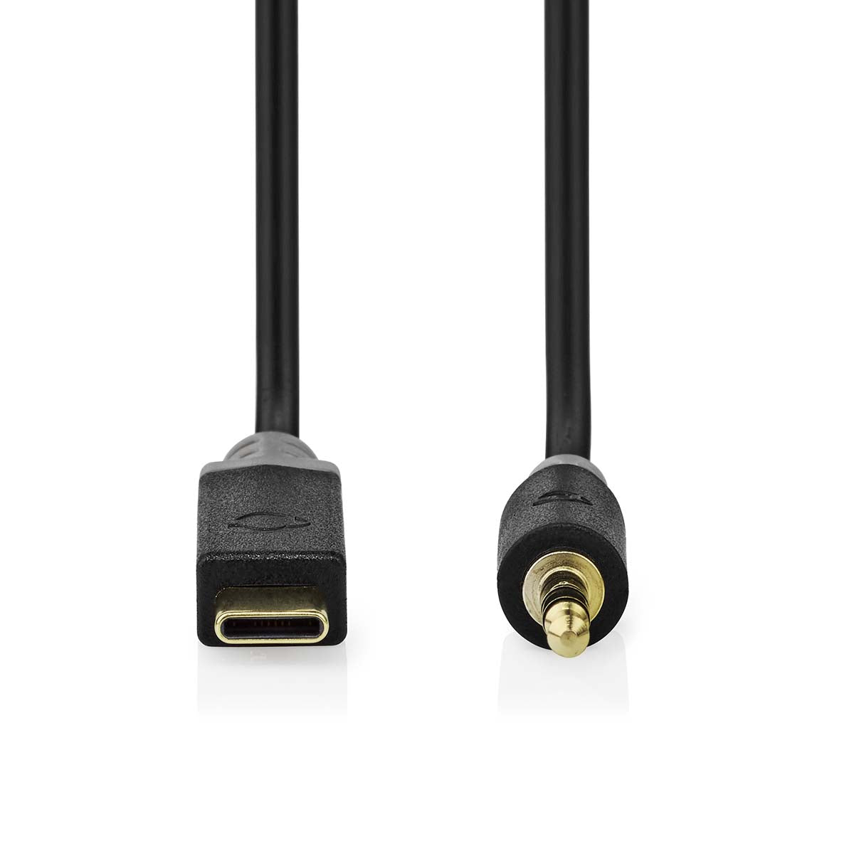 USB-C™ Adapter | USB 2.0 | USB-C™ Stecker | 3.5 mm Stecker | 1.00 m | Rund | Vergoldet | PVC | Schwarz | Box