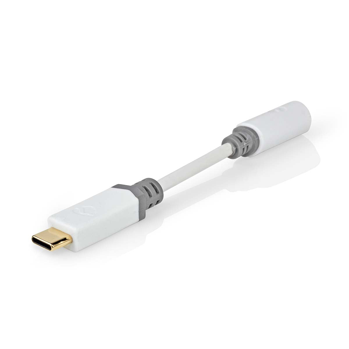 USB-C™ Adapter | USB 2.0 | USB-C™ Stecker | 3.5 mm Buchse | 0.10 m | Rund | Vergoldet | PVC | Weiss | Box