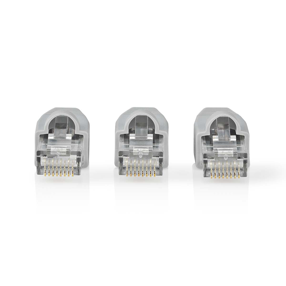 RJ45-Stecker | Stecker | Solid UTP CAT6 | Gerade | Vergoldet | 10 Stück | PVC | Grau | Box