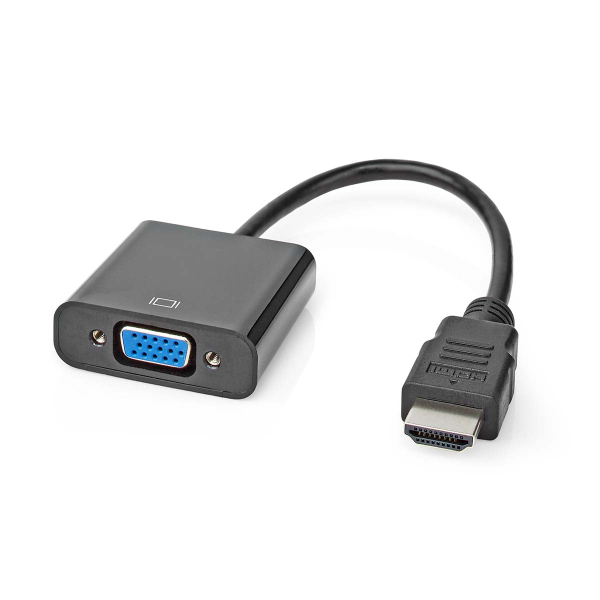 VGA-Adapter | HDMI™ Stecker | VGA Buchse / 3.5 mm Buchse | Vernickelt | Gerade | PVC | Schwarz | Box