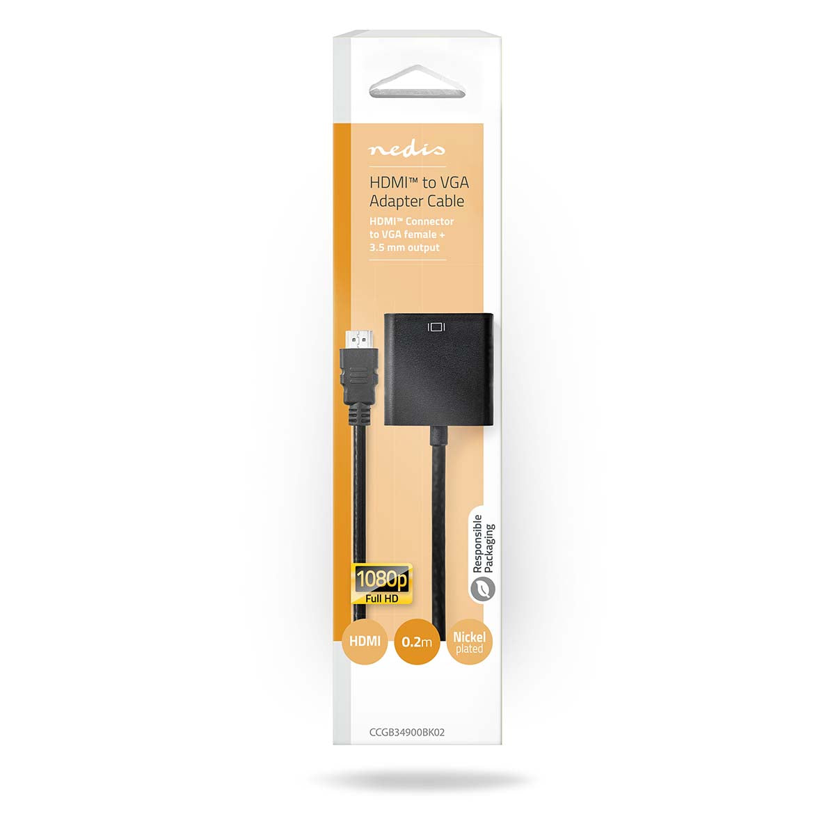 VGA-Adapter | HDMI™ Stecker | VGA Buchse / 3.5 mm Buchse | Vernickelt | Gerade | PVC | Schwarz | Box