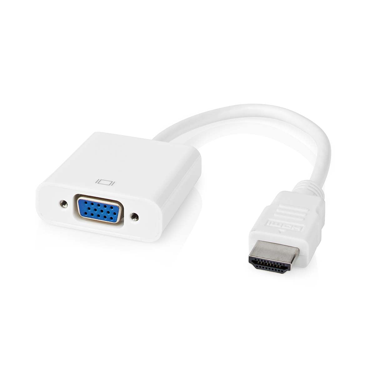 VGA-Adapter | HDMI™ Stecker | VGA Buchse | Vernickelt | Gerade | PVC | Weiss | Box